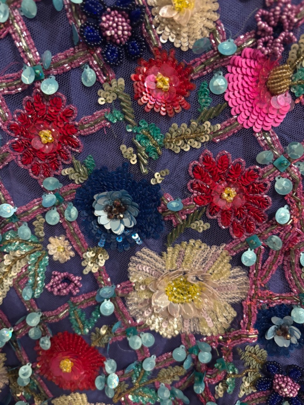 La Fuori Gilded Flora Midi Dress Blue/Multi - Picture 8 of 12